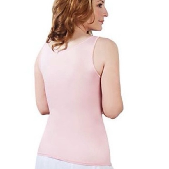 NEW SPANX Floral Lace Bateau Tank Top Illusion Neckline Rosebud Pink Size Small - Picture 3 of 9